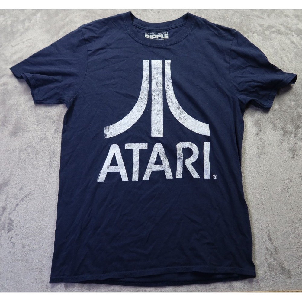 ATARI T Shirt Men's‎ Size S Ripple Junction Vintage 80's Style Blue White Logo